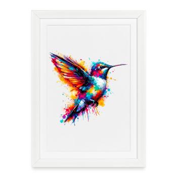 Colibri - Affiche encadrée (27 × 37 cm) - blanc - Devant