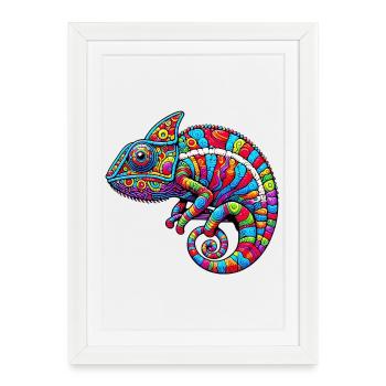 Caméléon - Affiche encadrée (27 × 37 cm) - blanc - Devant