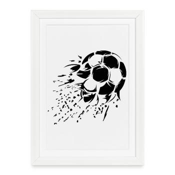 Illustration de l’équipe de symbole d’explosion de tir de football - Affiche encadrée (27 × 37 cm) - blanc - Devant