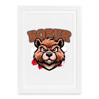Bober | Design tendance polonais - Affiche encadrée (27 × 37 cm) - blanc - Devant