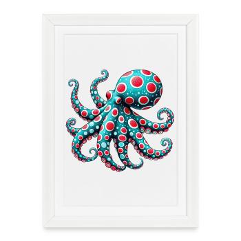Octopus - Framed poster (27 × 37 cm) - white - Front