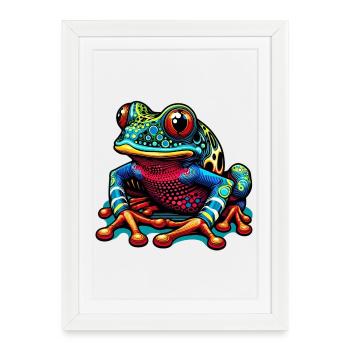 Grenouille - Affiche encadrée (27 × 37 cm) - blanc - Devant