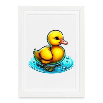 Caneton Canard Canard Canard - Affiche encadrée (27 × 37 cm) - blanc - Devant