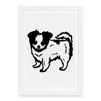 Chien - Affiche encadrée (27 × 37 cm) - blanc - Devant
