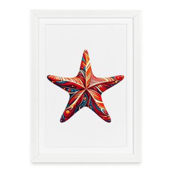 Étoile de mer - Affiche encadrée (27 × 37 cm) - blanc - Devant