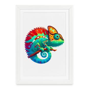 Chameleon - Framed poster (27 × 37 cm) - white - Front
