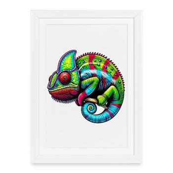 Chameleon - Framed poster (27 × 37 cm) - white - Front