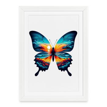 Papillon - Affiche encadrée (27 × 37 cm) - blanc - Devant