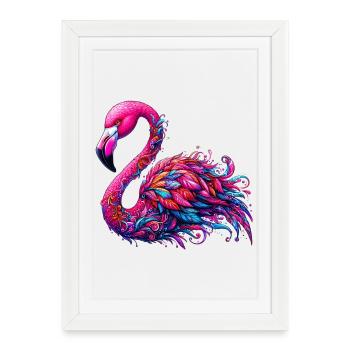 Flamant - Affiche encadrée (27 × 37 cm) - blanc - Devant