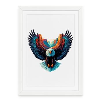 Eagle - Framed poster (27 × 37 cm) - white - Front