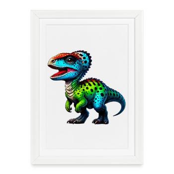 Dinosaure - Affiche encadrée (27 × 37 cm) - blanc - Devant