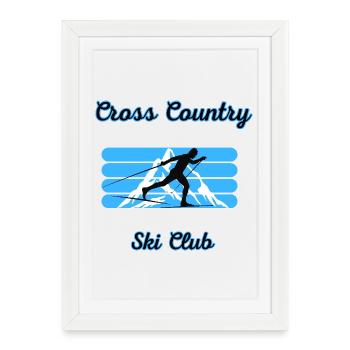 Cross Country Ski Club Sweater, Apres Ski Outfit - Framed poster (27 × 37 cm) - white - Front