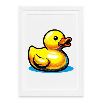 Caneton Canard Canard Canard - Affiche encadrée (27 × 37 cm) - blanc - Devant