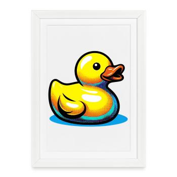 Caneton Canard Canard Canard - Affiche encadrée (27 × 37 cm) - blanc - Devant