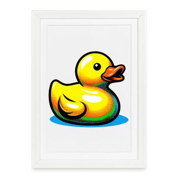 Caneton Canard Canard Canard - Affiche encadrée (27 × 37 cm) - blanc - Devant