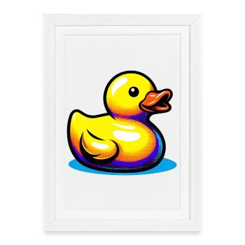 Caneton Canard Canard Canard - Affiche encadrée (27 × 37 cm) - blanc - Devant