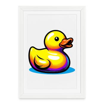 Caneton Canard Canard Canard - Affiche encadrée (27 × 37 cm) - blanc - Devant