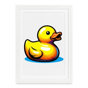 Caneton Canard Canard Canard - Affiche encadrée (27 × 37 cm) - blanc - Devant