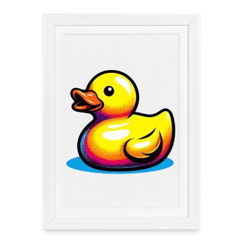 Caneton Canard Canard Canard - Affiche encadrée (27 × 37 cm) - blanc - Devant