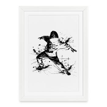 Breakdancer Graffiti - Affiche encadrée (27 × 37 cm) - blanc - Devant