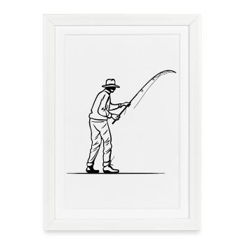 Pêcheur - Affiche encadrée (27 × 37 cm) - blanc - Devant