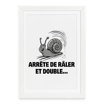 permis de conduire, escargot, vitesse - Affiche encadrée (27 × 37 cm) - blanc - Devant