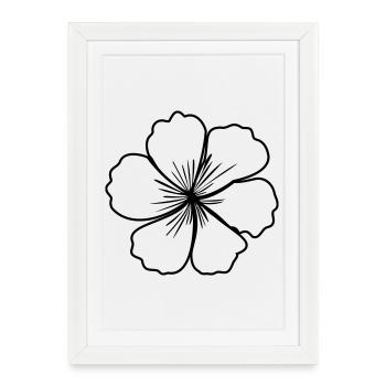Fleur de cerisier – Contours multicolores Look Sakura - Affiche encadrée (27 × 37 cm) - blanc - Devant