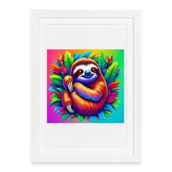 paresse - Affiche encadrée (27 × 37 cm) - blanc - Devant