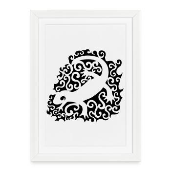 Tribal Salamander - Framed poster (27 × 37 cm) - white - Front