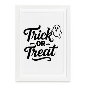 Trick or Treat with Ghost - Framed poster (27 × 37 cm) - white - Front
