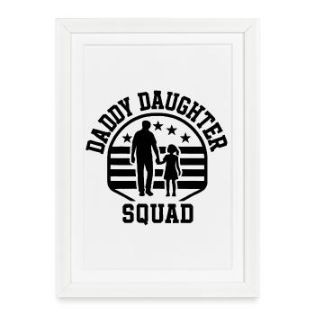 Papa Fille Squad Assorti Père Fille - Affiche encadrée (27 × 37 cm) - blanc - Devant