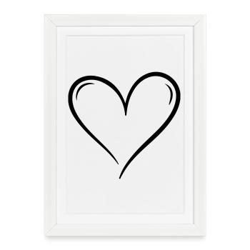 Illustration d’icône de cœur - Affiche encadrée (27 × 37 cm) - blanc - Devant