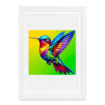 hummingbird - Framed poster (27 × 37 cm) - white - Front