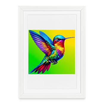 hummingbird - Framed poster (27 × 37 cm) - white - Front