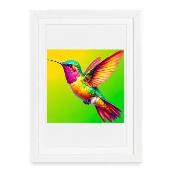 hummingbird - Framed poster (27 × 37 cm) - white - Front
