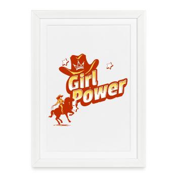 Western Feminine Energy with Star and Crown - Framed poster (27 × 37 cm) - white - Front
