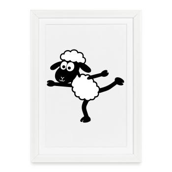 Yoga Sheep - Framed poster (27 × 37 cm) - white - Front