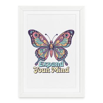 Psychedelisch Retro – Expand Your Mind - Affiche encadrée (27 × 37 cm) - blanc - Devant