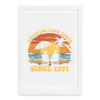 Anniversary of mutual harassment since 1991 - Framed poster (27 × 37 cm) - white - Front