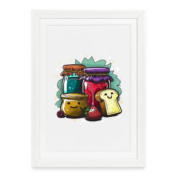 Colourful jam splendour - Framed poster (27 × 37 cm) - white - Front