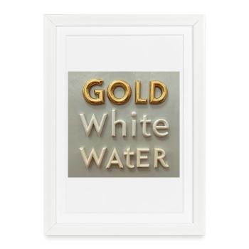 Golden White Water Typography - Framed poster (27 × 37 cm) - white - Front