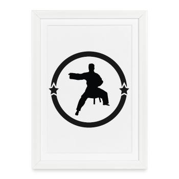 Aïkido - Art Martial - Aïkidoka - Affiche encadrée (27 × 37 cm) - blanc - Devant