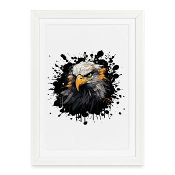 Eagle Head Color Splash - Framed poster (27 × 37 cm) - white - Front