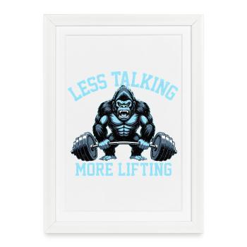 Cadeau de fitness Gorilla Gym - Affiche encadrée (27 × 37 cm) - blanc - Devant