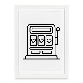 casino machine à sous  - Affiche encadrée (27 × 37 cm) - blanc - Devant