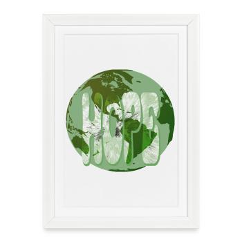 EarthLove Glyphs Green - Framed poster (27 × 37 cm) - white - Front