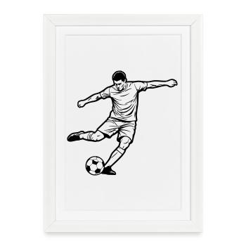 Soccer Player Shot Goal Scorer Vector - Framed poster (27 × 37 cm) - white - Front