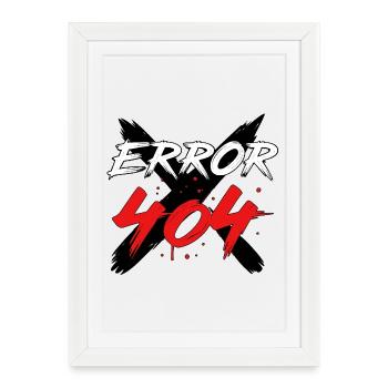 404 Error Glitch Sign - Framed poster (27 × 37 cm) - white - Front