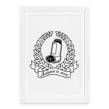 Asthma Is Sexy – Nerd Flirt Saying & Gift - Framed poster (27 × 37 cm) - white - Front