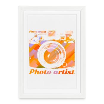 Camera in bright colors - Framed poster (27 × 37 cm) - white - Front